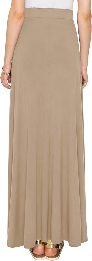 Lock and Love Women's Casual Comfy Stylish High Waist Flare Long Maxi Skirt – Available in Print & Solid Options