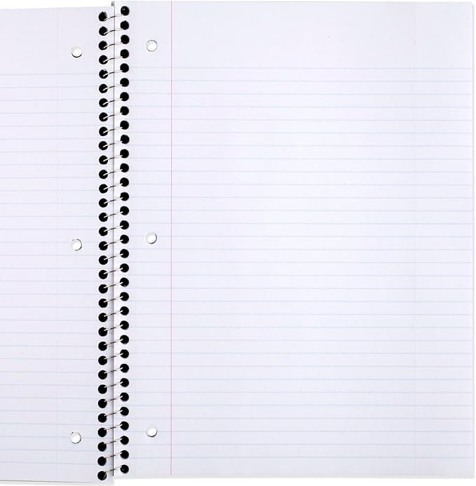 Mead Spiral Notebooks, 6 Pack, 1-Subject, College Ruled Paper, 8" x 10-12", 70 Sheets, Assorted Pastel Colors (830049)