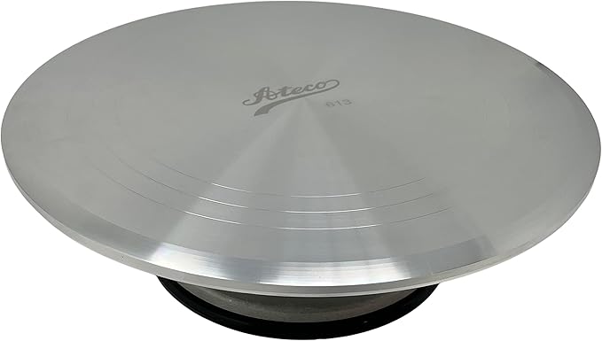 Ateco Revolving Cake Decorating Stand, Aluminum Turntable and Base with Non-Slip Pad, 12-Inch Round