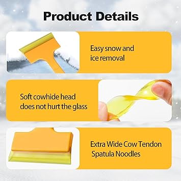 Car Ice Scraper - Windshield Scraper Snow Car Brush, Ergonomic Grip Window Ice Scraper Ice Shovel Window Deicer, Snow Scraper for Car Truck SUV Cleaning Supplies