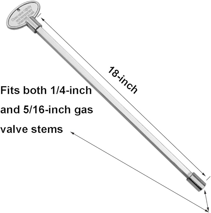 Stanbroil Universal 18-Inch Gas Valve Key, Fits 14" and 516" Turn Ball Valve for Fire Pits and Fireplaces, Polished Chrome
