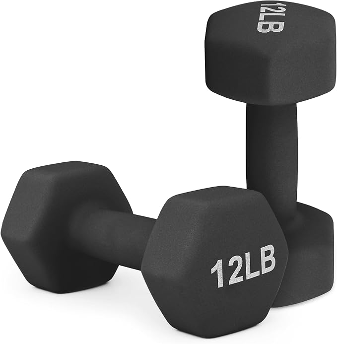 Dumbbells Hand Weights Set of 2 (15 LBS)- Neoprene Coated Hexagon Workout Dumbbell Weight, Anti-roll Hexagon Shape No Roll Design for Home Office Workout