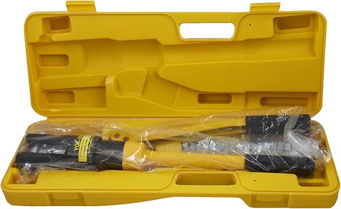 16 Ton Hydraulic Cable Lug Terminal Crimper Wire Crimping Tool with 11 Dies for Crimping Wires and Butt Connectors