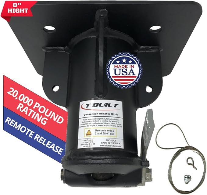 T Built 8" Fifth Wheel to Gooseneck Adapter Hitch