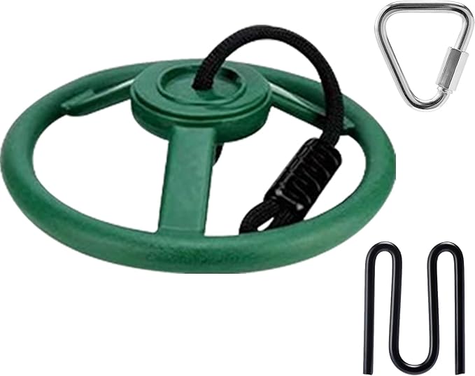 Spinning Wheel for Monkey Line, Gorilla Line and Ninja Warrior Obstacle Courses Ai Complete Expansion Kit with Durable Buckles, Carabiners, Easy Setup, Safe Secure Training Equipment (Grey)