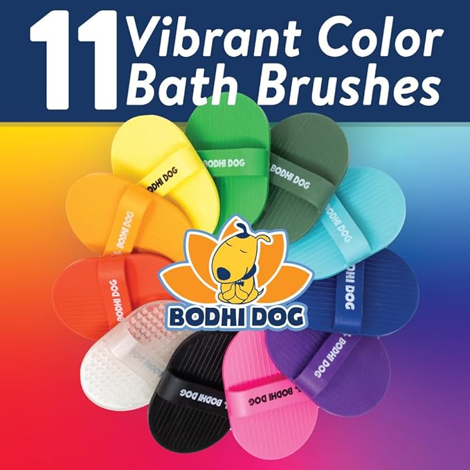 Bodhi Dog Shampoo Brush - Pet Grooming Bath Supplies for Cats and Dog - Bath Brush for Long Short Hair - Premium Scrubber for Shower, Bathing Massage (One Pack, Blue)