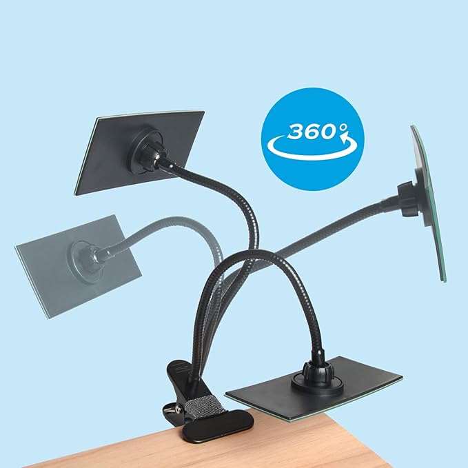 Clip On Security Cubicle Convex Mirror for Personal Safety, Open Office Environment, Cabinet Computer Desk Rear View Monitors or Anywhere, Adjustable Clip (6.7 X 2.9 Rectangle)