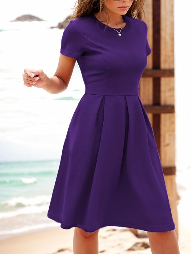oxiuly Summer Dresses for Women 2024 Party Church Bridesmaid Graduation Dress with Pockets S253
