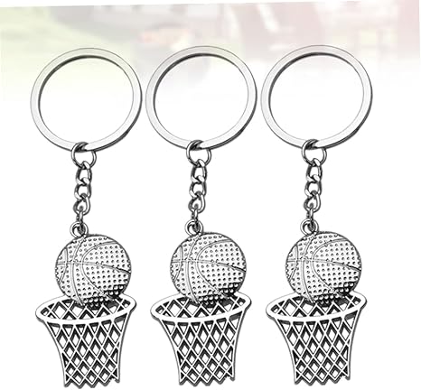 Sosoport 6 Pcs Basketball Keychain Pendant Key Chains Halloween Keychain Soccer Keyrings Basketball