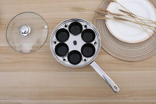 Egg Poacher Pan - Stainless Steel Poached Egg Cooker Perfect Poached Egg Maker Induction Cooktop Egg Poachers Cookware Set with 6 Nonstick Large PFOA FREE Egg Poacher Cups and Silicone Spatula