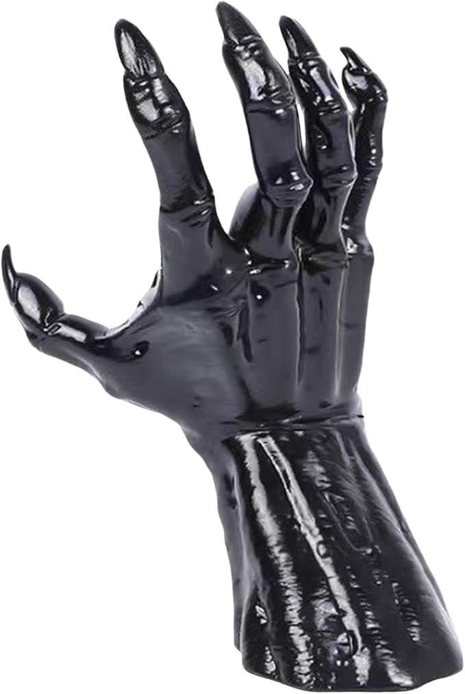 Devil Hand Statue Black Demon Hands Wall Mounted Sculpture PVC Demon Sculptures Creative Props Retro Crafts Home Decoration A