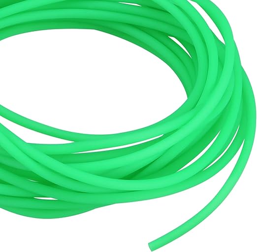 MECCANIXITY Rubber Cord Tube 10ft(3 m) 2mm Dia 1mm Hole Dark Green Hollow Tubing for DIY Craft Beading Necklaces Bracelet