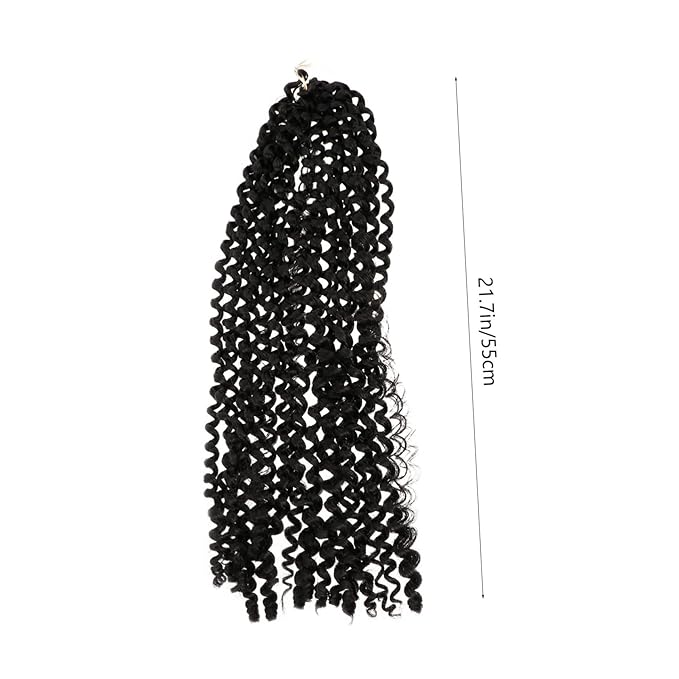 balacoo Water Ripple Wig Wigs Human Hair Crochet Hair Jumbo Braids Extensions Hair Curly Wig Hair Crochet Braiding Twist Hair Low Temperature Wire Black