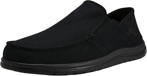 Slip On Shoes for Men Casual Canvas Loafers Men's Deck Shoes Comfort Boat Shoes with Rubber Sole