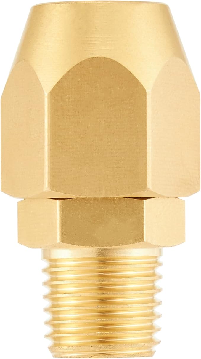 Premium Brass Reusable Repair Fitting For 3/8-Inch ID Hose,3/8" Barb For Polyurethane Air Hose with 1/4-Inch NPT Rigid (2Set 3/8inch)