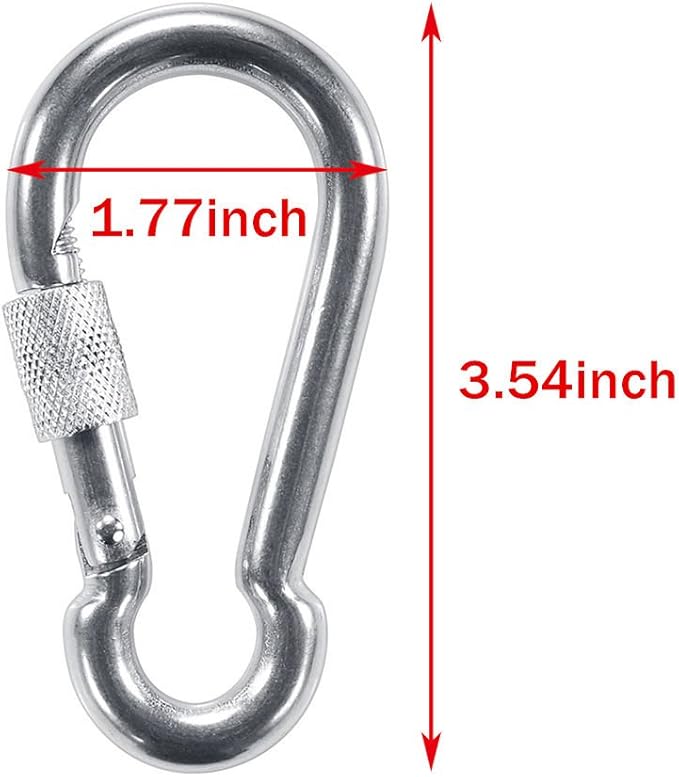 PROND Locking Carabiners, Heavy Duty Carabiner, 316 Stainless Steel Screw Lock Carabiner Hooks