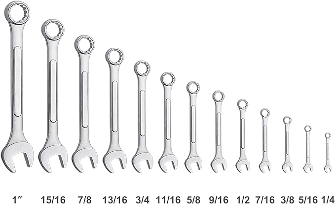 30-Piece Ultimate All-Purpose Combination Wrench Set in Roll-up Pouch | SAE 1/4” to 1”, Metric 6mm to 24mm | Best Value Complete Wrench Set for General Household, Garage, Truck, Car, Travel Emergency