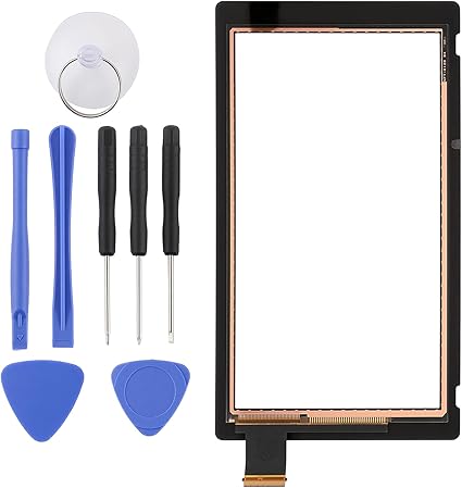 AUTOKAY Front Outer Lens LCD Touch Screen Digitizer Replacement Part (NO LCD Screen) with Opening Tool Fits for Nintendo Switch