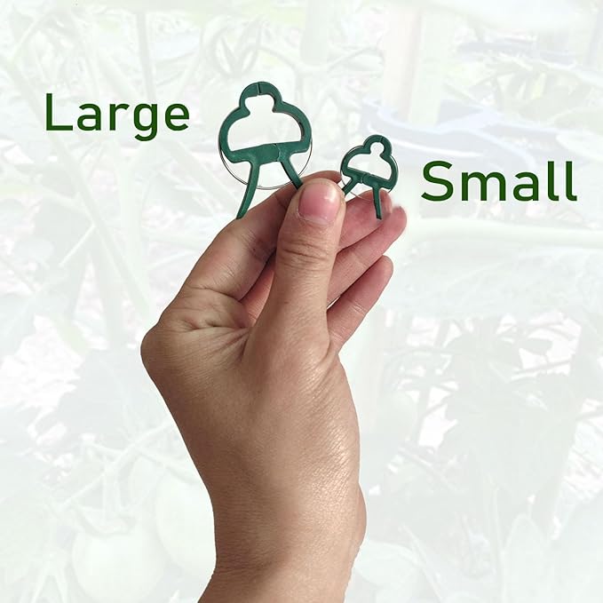 58PCS Garden Plant Supports Clips, 2 Sizes 19 Large/39 Small) Adjusting Reusable Plant Clips for Supporting Stems of Flower Vine Vegetables Tomatoes Climbing