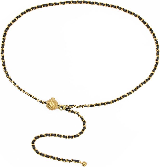 YAMEIZE Women Waist Chain Belt - Adjustable Body Metal Belly Chain for Pants Dresses Trousers