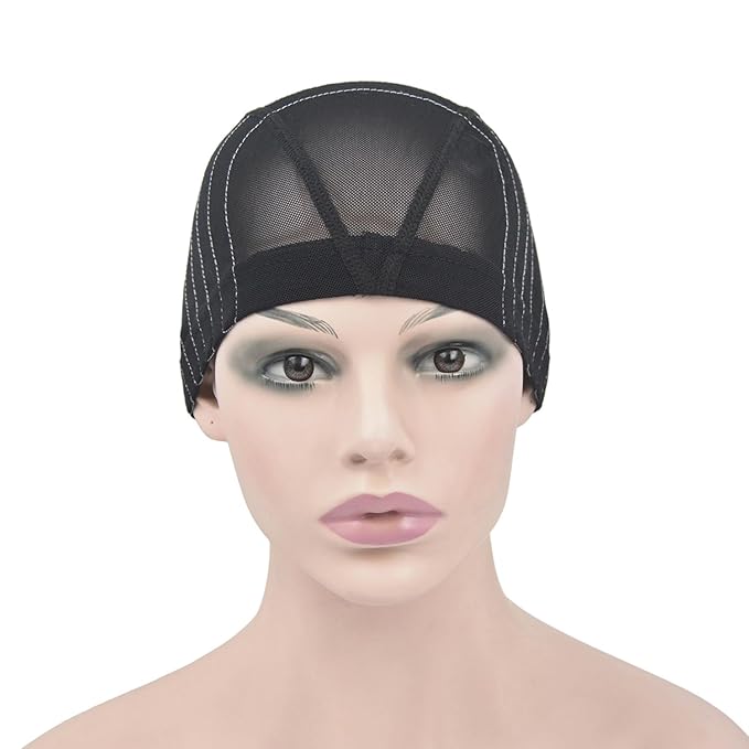 Mesh Dome Caps Wig Cap with Guideline Map for Wig Making Stretchable Wig Caps for Beginners Making Wigs (4x4 M)