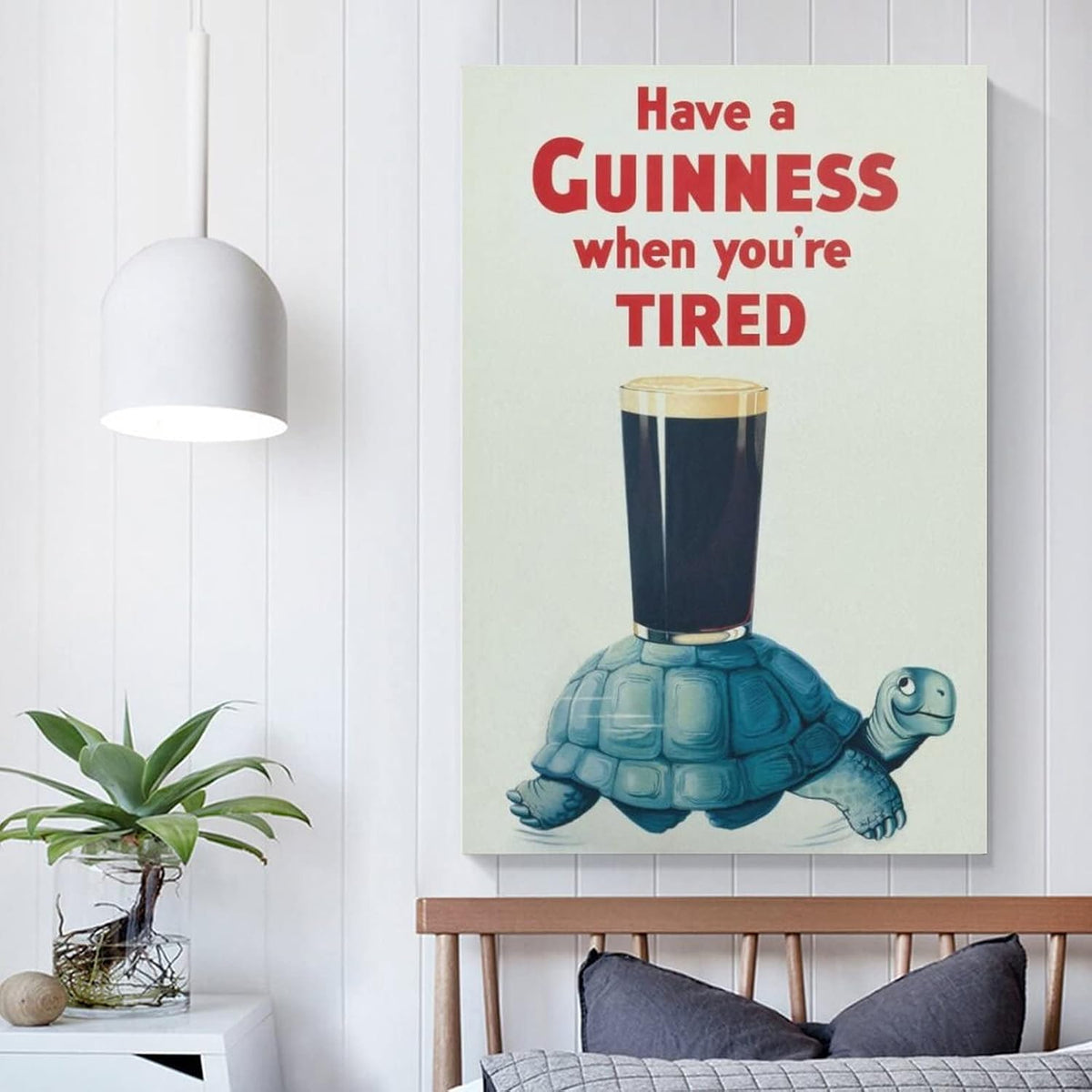 Vintage 1930's Guinness Beer Poster On Canvas, Comes With 1/2" White Border (not pictured) Around Poster For Framing, 24" x 36"