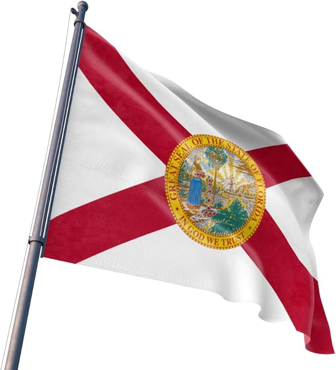 State of Florida Flag Polyester Fiber 3x5 Feet Flag, Bright Colors And Anti-ultraviolet Fade Flag Indoor Outdoor Banner
