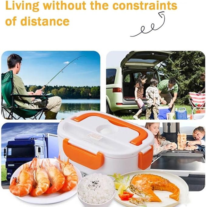 Car Electric Lunch Box 12V24V,Heat Lunch Box,Portable Food Warmer Lunch Box for Car and Truck Jobs,Suitable for Travelling, Office, Home(Blue)