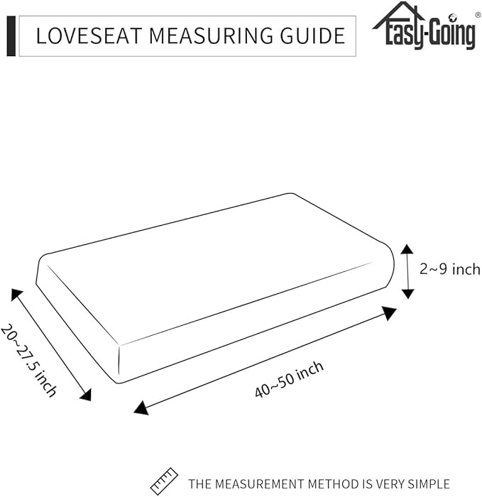 Easy-Going Stretch Loveseat Cushion Cover Sofa Cushion Furniture Protector Sofa Seat Sofa Slipcover Sofa Cover Soft Flexibility with Elastic Bottom(Loveseat Cushion, Classic Blue)