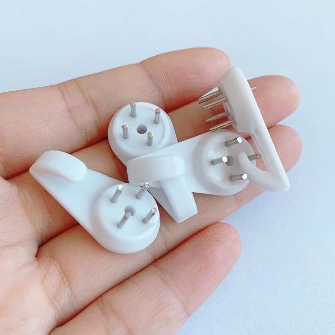 Invisible Nail Screws 5PCS Kjiaiyuo White Powerful Concrete Hard Wall Picture Hooks Non-Trace Hanging Hook Traceless Nail Wall Hook for Picture Photo (3cm1.18 Length)