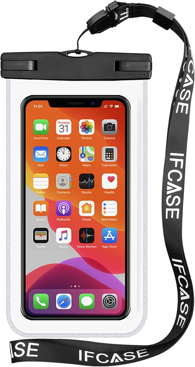 IFCASE Universal Waterproof Case, 2 Pack Large Phone Water Proof Dry Bag Pouch for iPhone 14 Pro Max, 13 12 11 XS XR 7 8 SE, Samsung Galaxy S23 S22 S21 S20 Plus, S23 Ultra 5G (PVC)