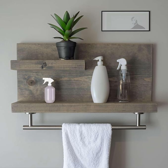 Modket 24 Inches Brushed Nickel Towel Bar Bathroom Hardware 304 Stainless Steel Wall Mounted Kitchen Towel Holder Cloths Hanger