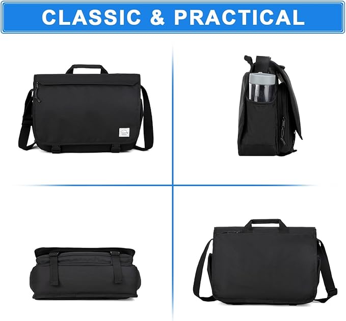 VASCHY Messenger Bag for Men,Water Resistant Satchel Briefcase Laptop Work Bag Crossbody Shoulder Handbag for Women College