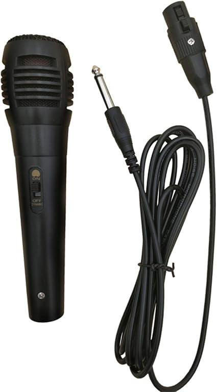 Floralby Handheld 6.5mm Wired Uni-Directional Dynamic Karaoke Microphone with Audio Cable - Black