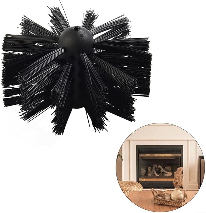 100150mm Chimney Cleaning Brush Dryer Vent Cleaning Brush Lint Remover M8 Thread Bristle Head for Duct Pipe Maintenance Household Tool for Cleaning Dryer Ducts(100mm)