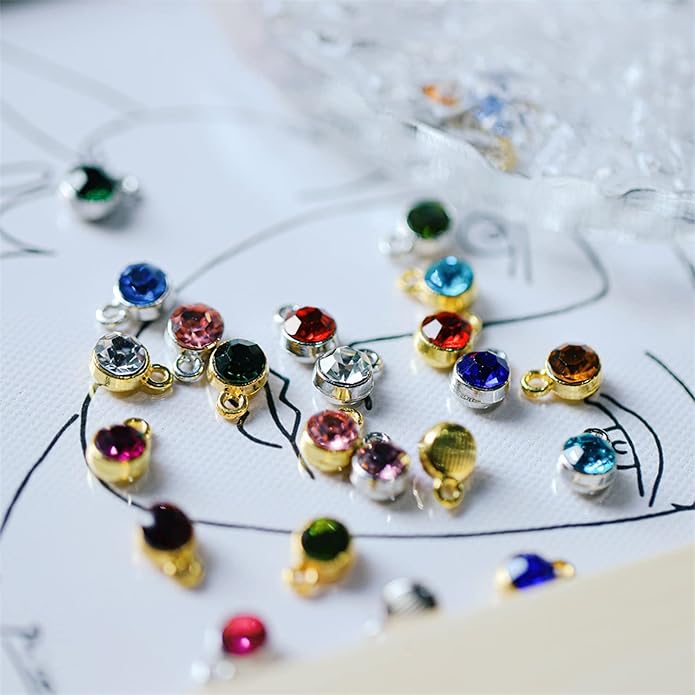 20PcsLot Colorful Crystal Birthstone Dangle Charms Water Drop Pendants Rhinestone Teardrop Pendants For Necklace Bracelet Earring DIY Jeweley Making Supplies