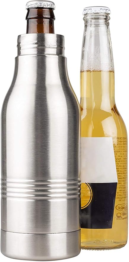 Strova Beer Bottle Insulator - Stainless-Steel Insulated Bottle Holder w/Double-Walled Insulation - Beer Cooler Keeps Drinks Colder, Longer (Includes Carry Bag)