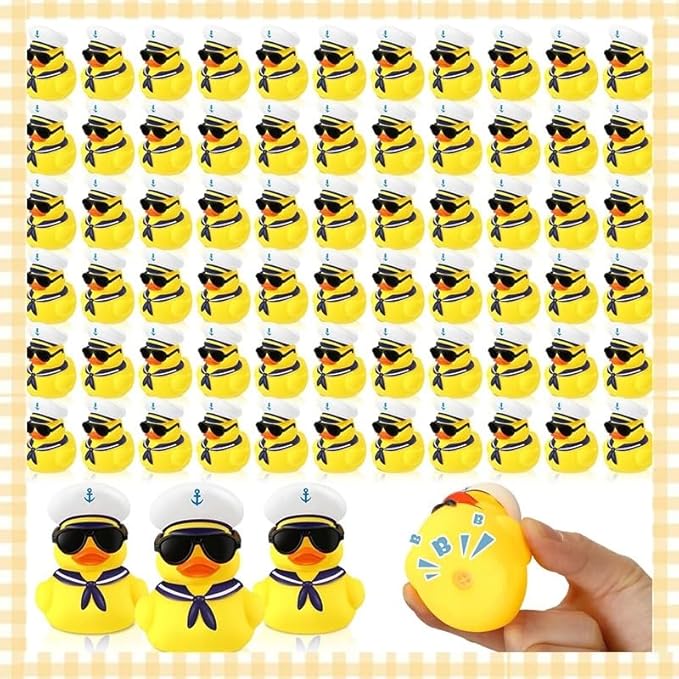 12pcs Rubber Ducks, Captain Ducks, 2 inch Rubber Ducks with accesories