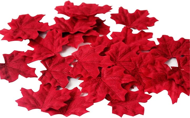 Thanksgiving Maple Leaves Decorations, 50 Pcs Artificial Maple Leaves Fall Garland Autumn Leaves for Home Farmhouse Thanksgiving Holiday Decor,A