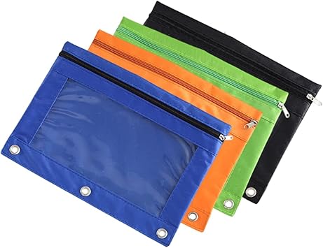 Detachable Binder Pencil Pouch Zipper Pen Holders Pencil Bag Binder Pencil Case for Office