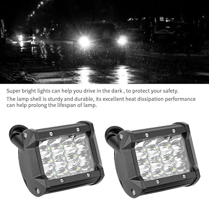 LED Work Light, 1 Pair 1V-48V 4inch 4-Row 36W Universal Working Light Bar Driving Lamp for Trucks Forklifts Off Road Vehicles Engineering Vehicles Cars Ships Motorcycles