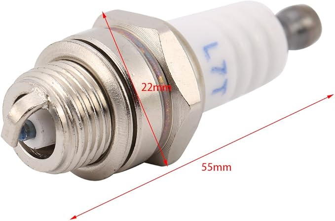 Lawn Mower Spark Plug,55 x 22mm 2 - Cycle Chainsaw Engine Spark Plug Chainsaw Lawn Mower Engine Replacement Accessory for Motors