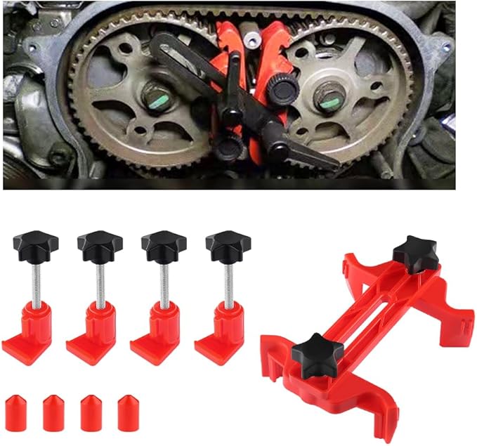 5PCS Car Dual Cam Clamp Camshaft Kit - Anti Slip Locking Timing Tool Kit for SingleTwinQuad Camshaft Clamp Engine - Universal Car Accessories Cam Bearing Tool