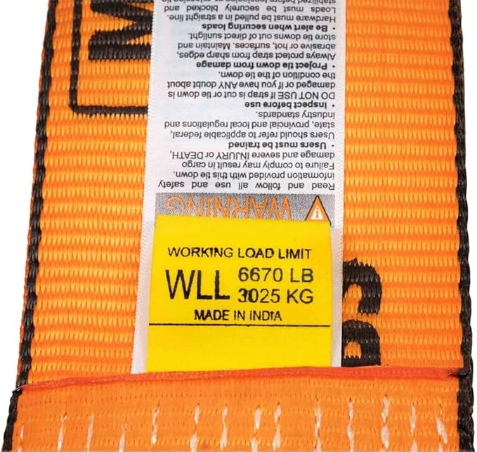 Mytee Products Winch Straps 4" x 30' - High Abrasion Orange Heavy Duty Tie Down wFlat Hook Extreme WLL 6670 lbs 4 Inch Cargo Control for Flatbed Truck Utility Trailer