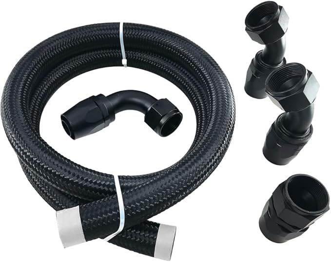 Autofit 16AN line -16AN braided hose +Elbow 90 degree AN fittings, 45 degree, straight adapter hose end kit,5 feet