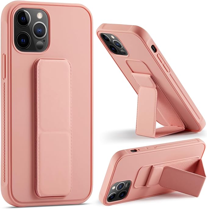 Varikke Compatible with iPhone 15 Pro Max Case with Stand, Multi-Functional Magnetic Vertical & Horizontal Kickstand Protective Phone Case, Candy Color Slim Cute Hybrid Cover 6.7 Inch, Pink
