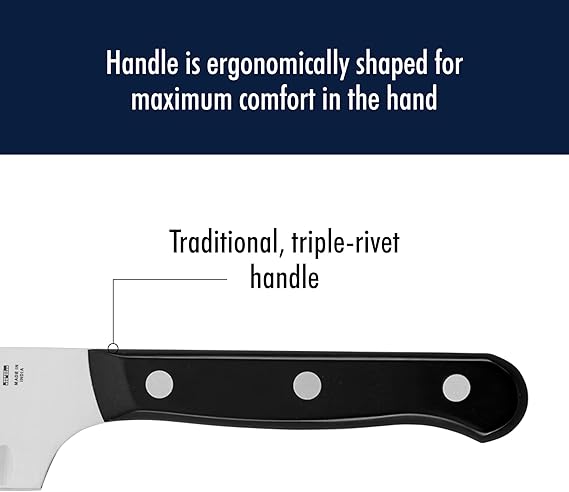 HENCKELS Solution Razor-Sharp Hollow Edge Santoku Knife 5.5 inch, German Engineered Informed by 100 Years of Mastery, BlackStainless Steel