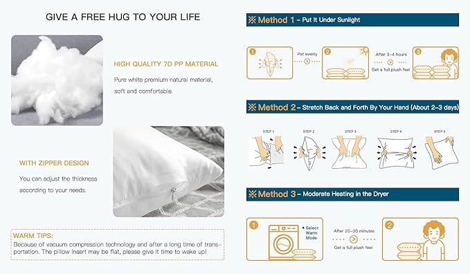 OTOSTAR Premium Waterproof Throw Pillow Inserts, Pack of 1 Square Form Cushion Stuffer for Garden, Bench, Patio - Outdoor Decorative Pillow Inserts White 18x18 Inches