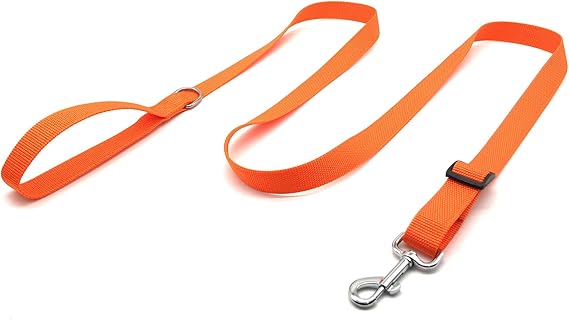 6FT 10FT Adjustable Dog Leash, Nylon Dog Leashes for Medium Large Dogs (6FT, Orange)