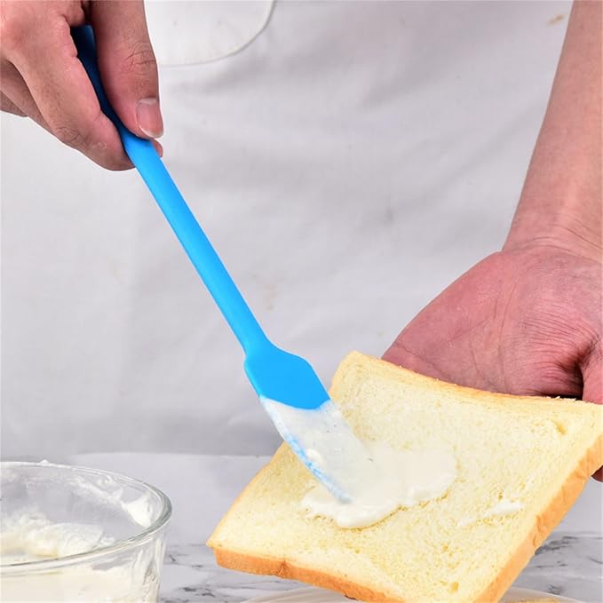 Long Handle Cream Cake Silicone Spatula Kitchen Non-stick Butter Chocolate Flour Scraper Baking Accessories Baking Scraper Integrated All Inclusive Silicone Scraper (Red)